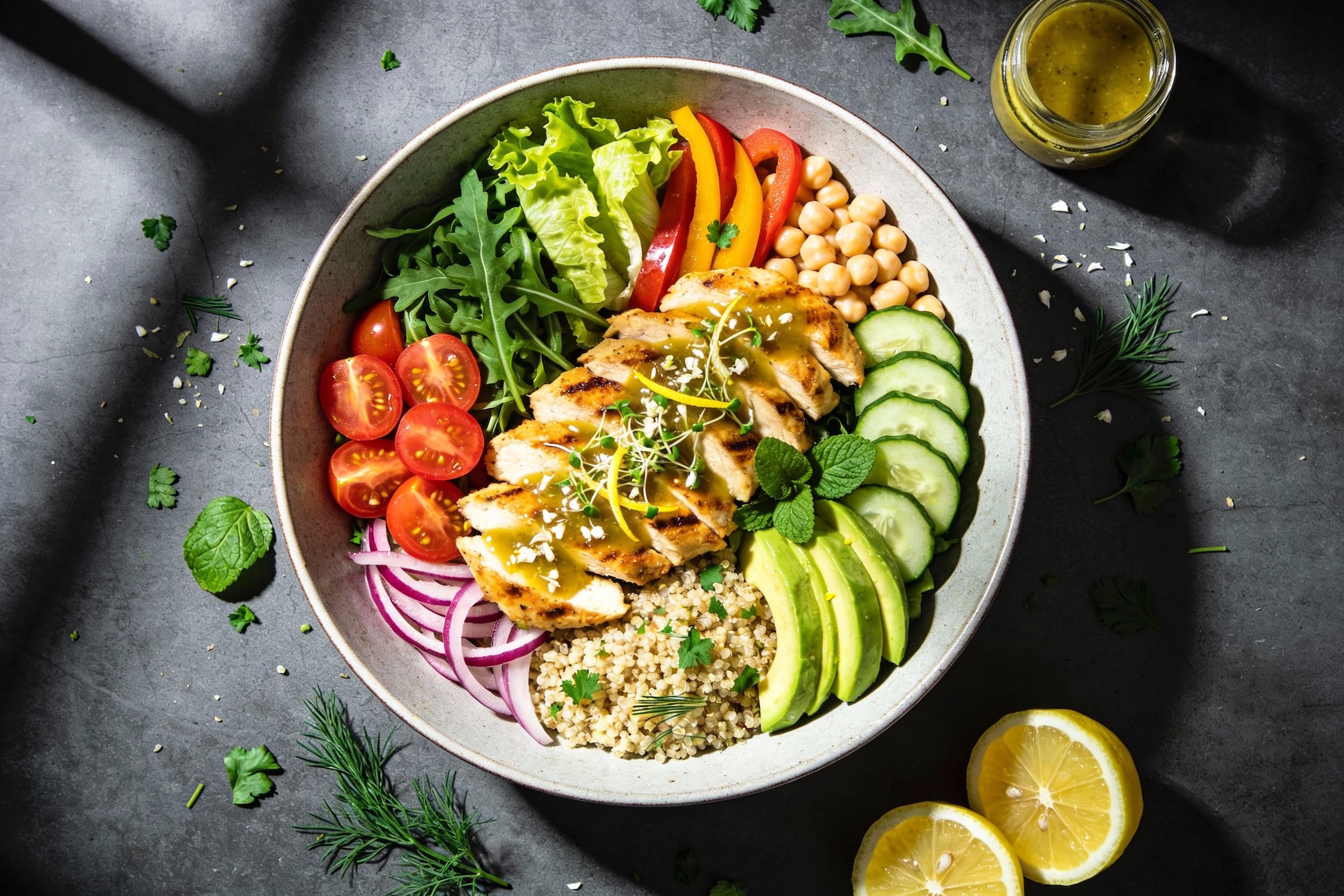 Lemon Garlic Chicken Protein Salad That Actually Slaps