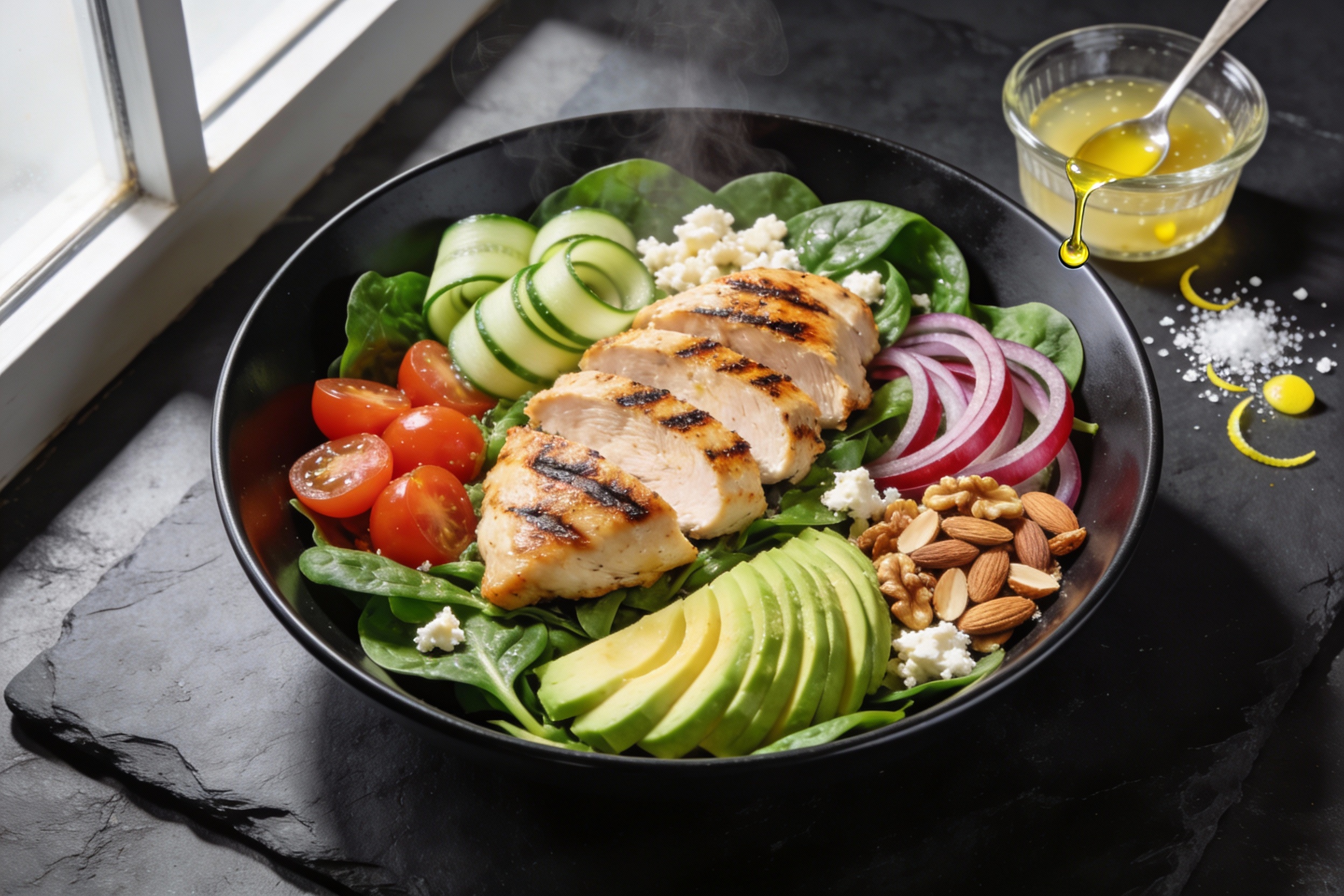 High-Protein Spinach & Grilled Chicken Salad That Slaps