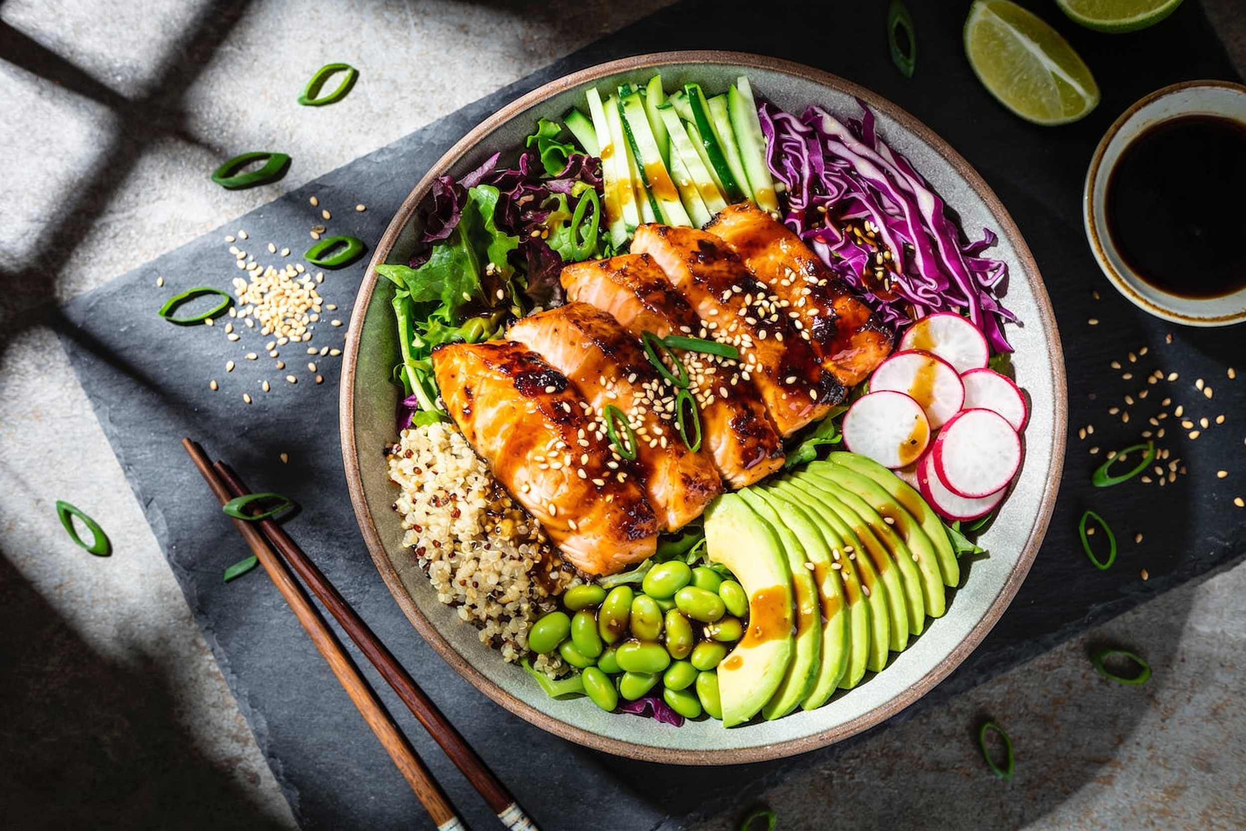 Protein-Packed Teriyaki Salmon Salad That Slaps