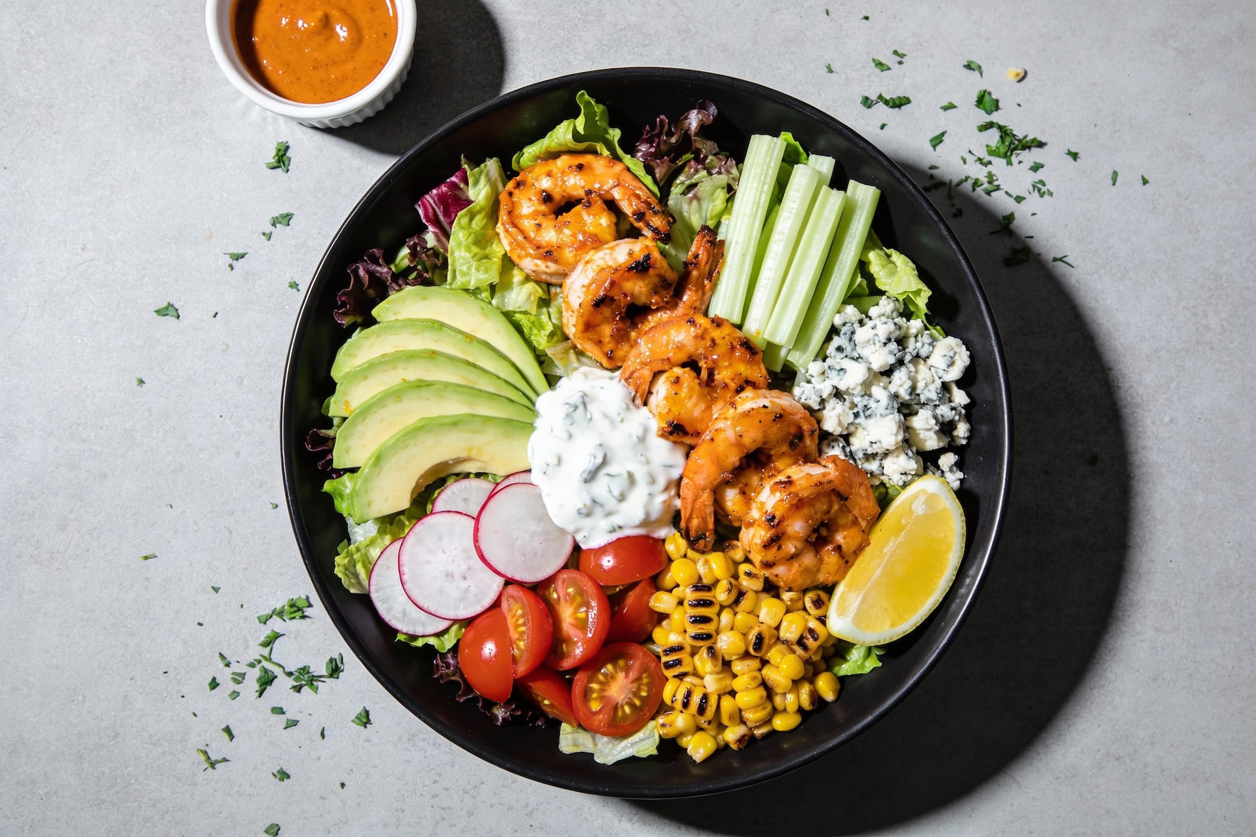 High-Protein Buffalo Shrimp Salad That Actually Satisfies