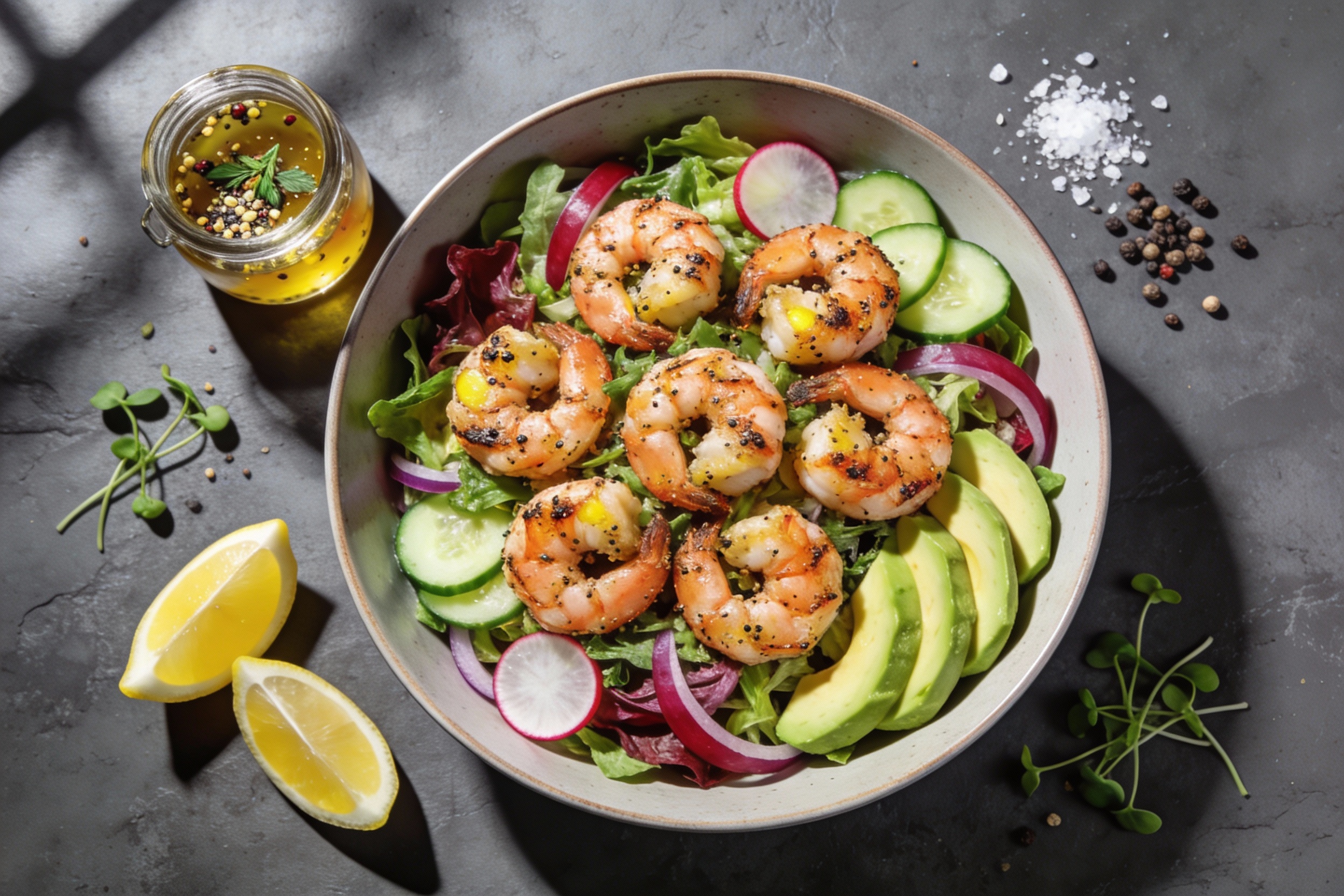 Protein-Packed Lemon Pepper Shrimp Salad That Slaps