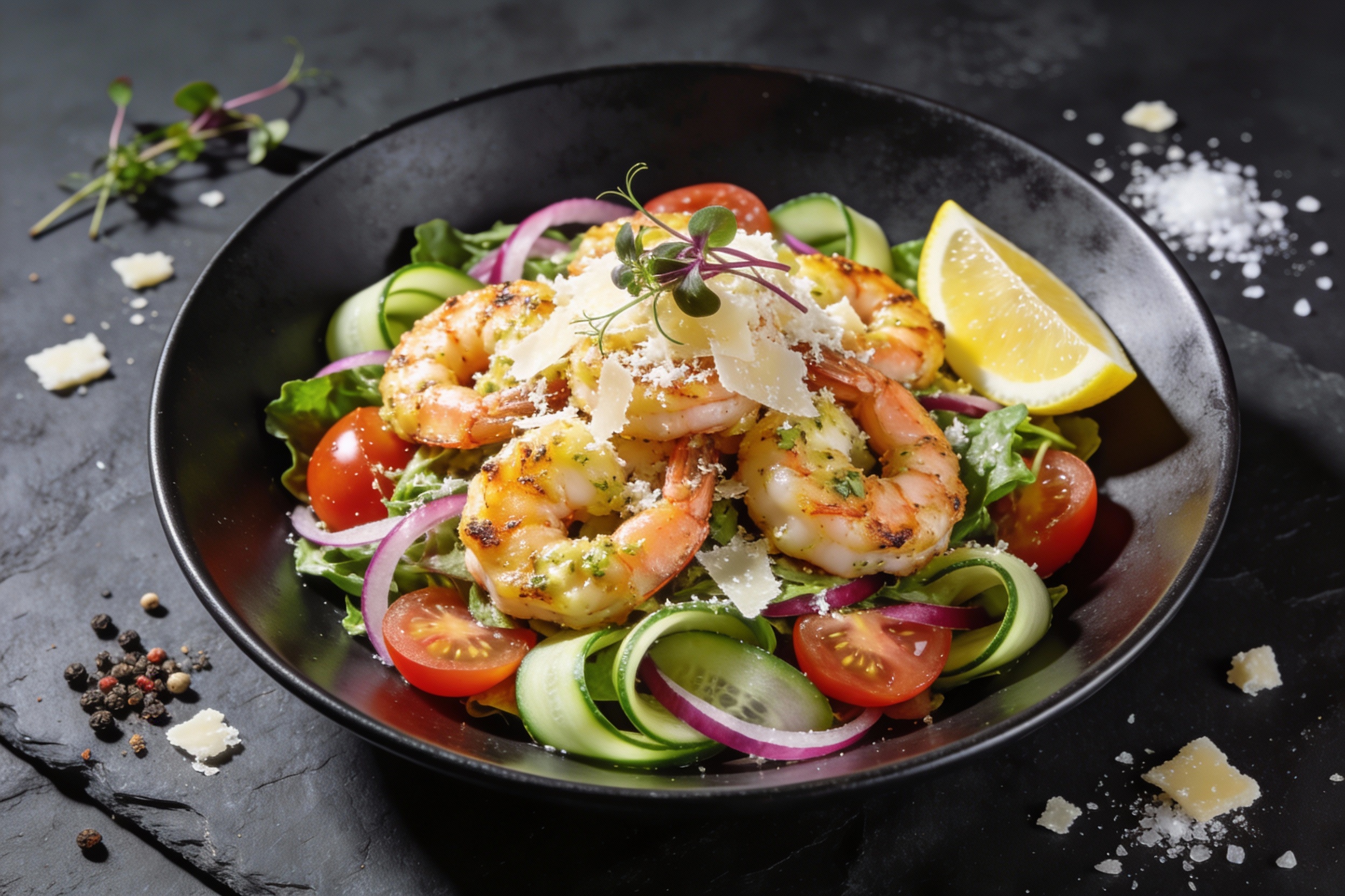 Protein-Packed Garlic Parmesan Shrimp Salad That Slaps