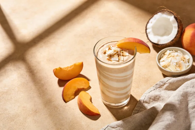 Peach Coconut Breakfast Smoothie That Tastes Like Vacation