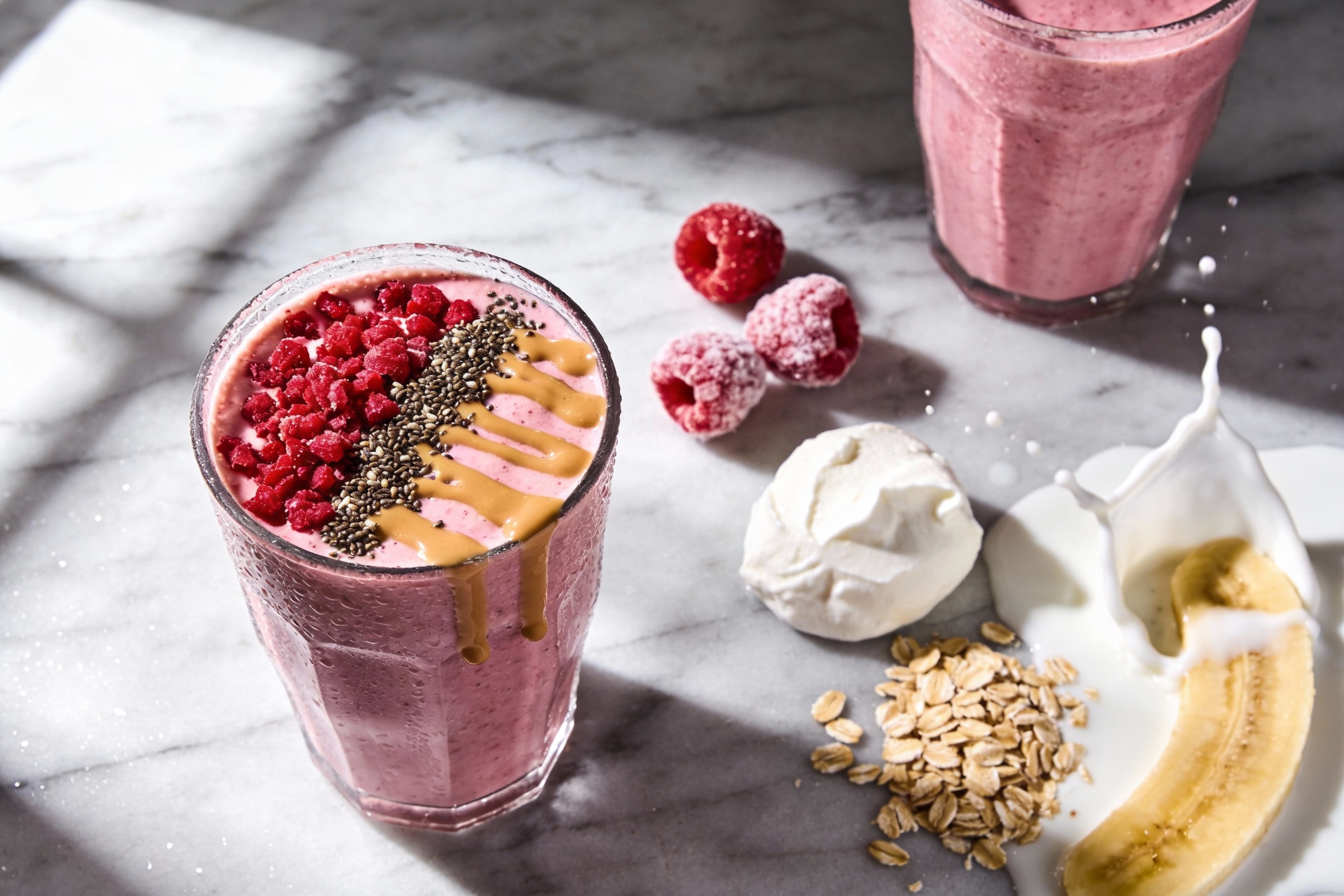 Raspberry Yogurt Power Smoothie That Actually Fills You Up