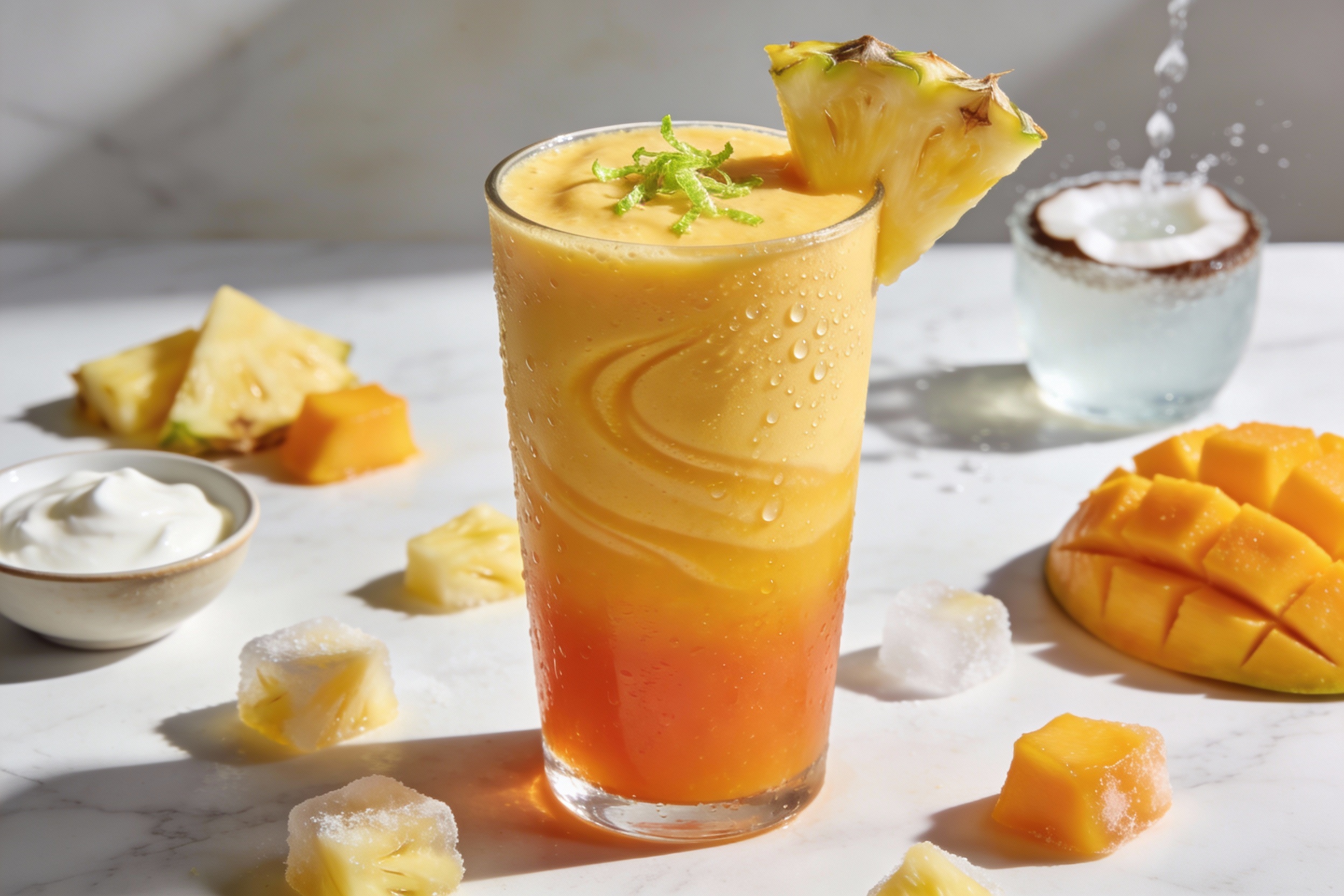 Mango Pineapple Sunrise Smoothie That Tastes Like Vacation