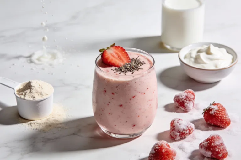 Creamy Strawberry Protein Breakfast Smoothie That Slaps