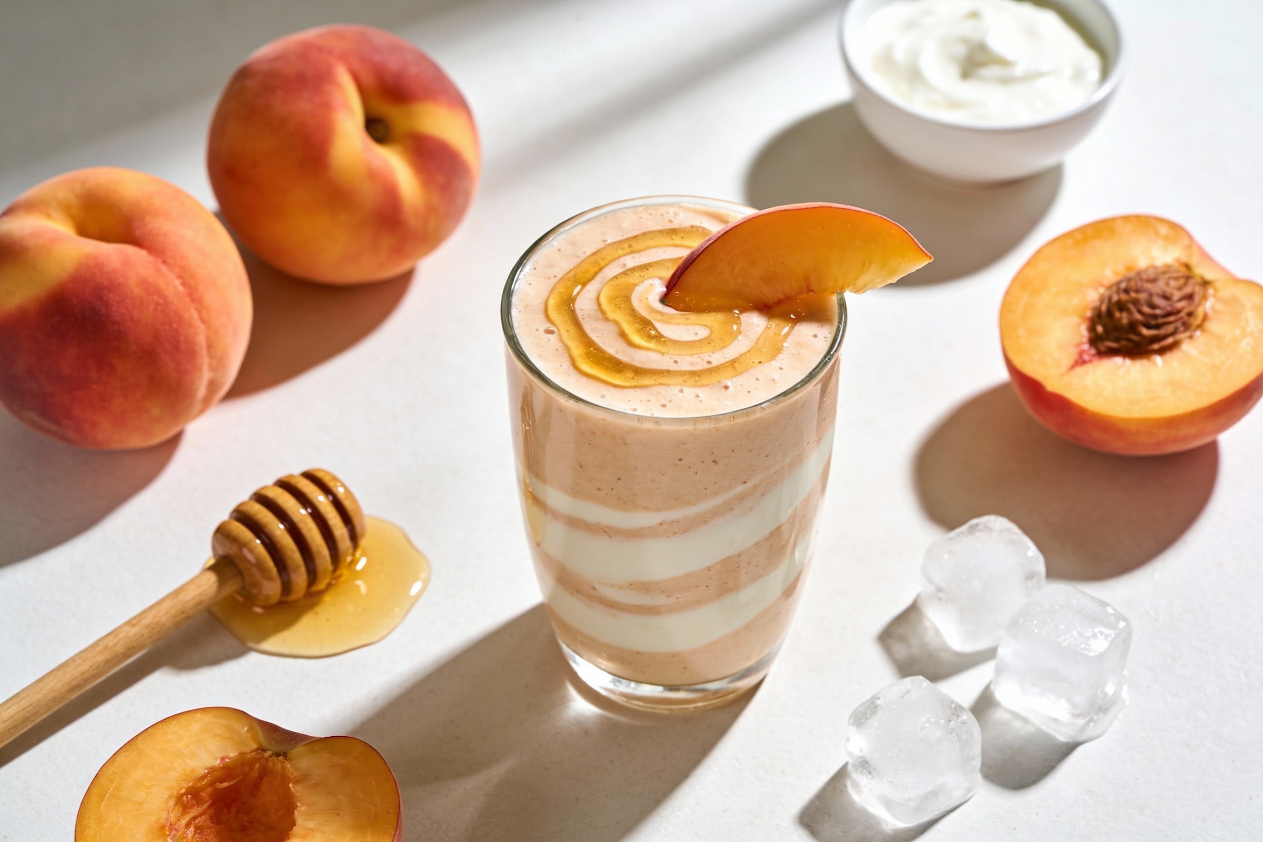Honey Peach Breakfast Smoothie That Slaps Every Morning