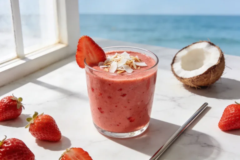 Strawberry Coconut Breakfast Smoothie That Actually Satisfies