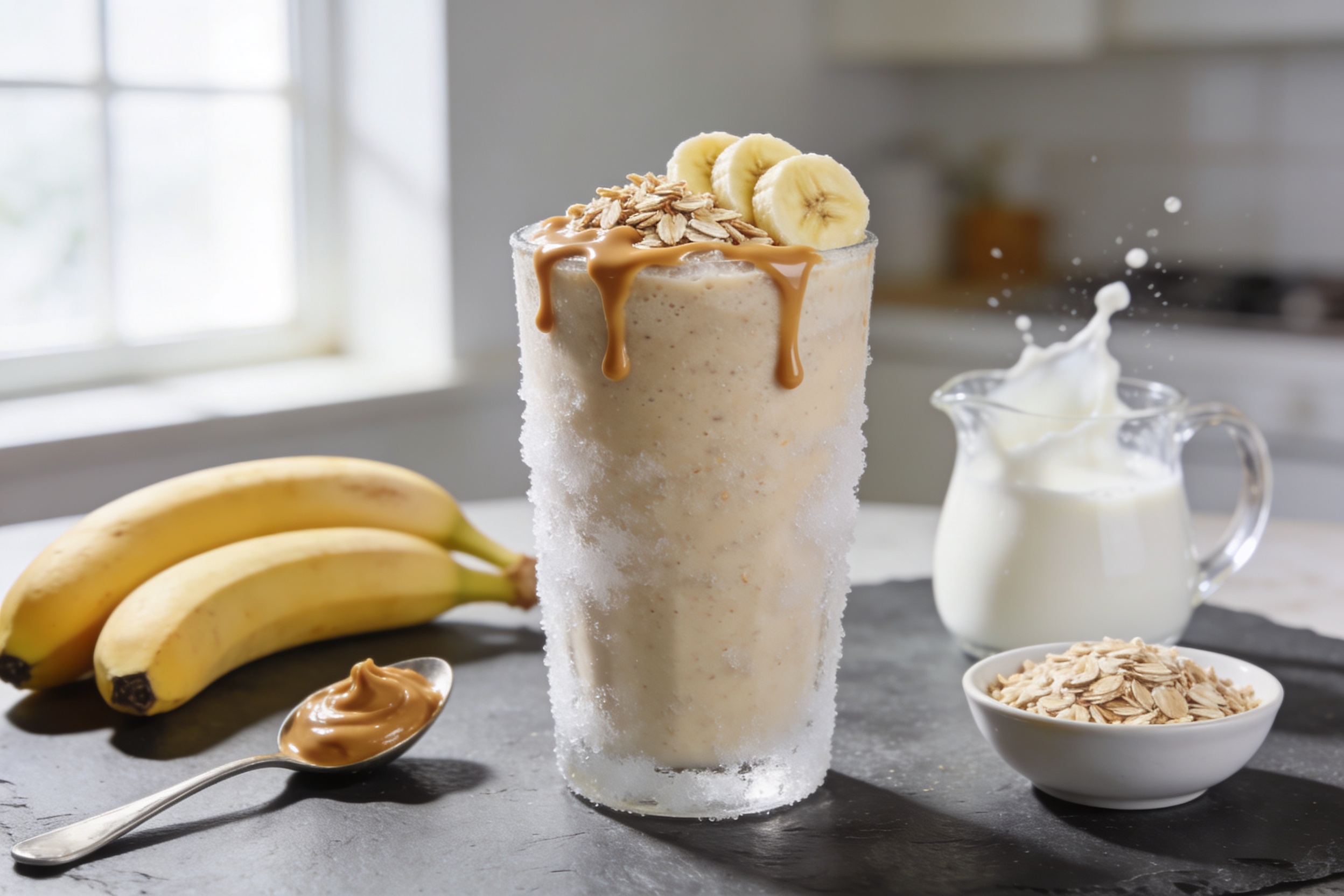 Banana Peanut Butter Oat Breakfast Smoothie That Slaps