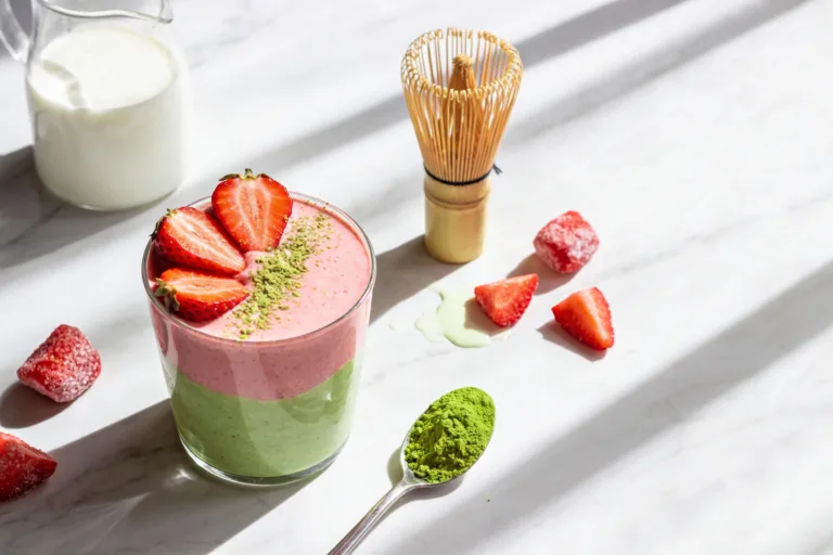 Strawberry Matcha Breakfast Smoothie That Powers Mornings