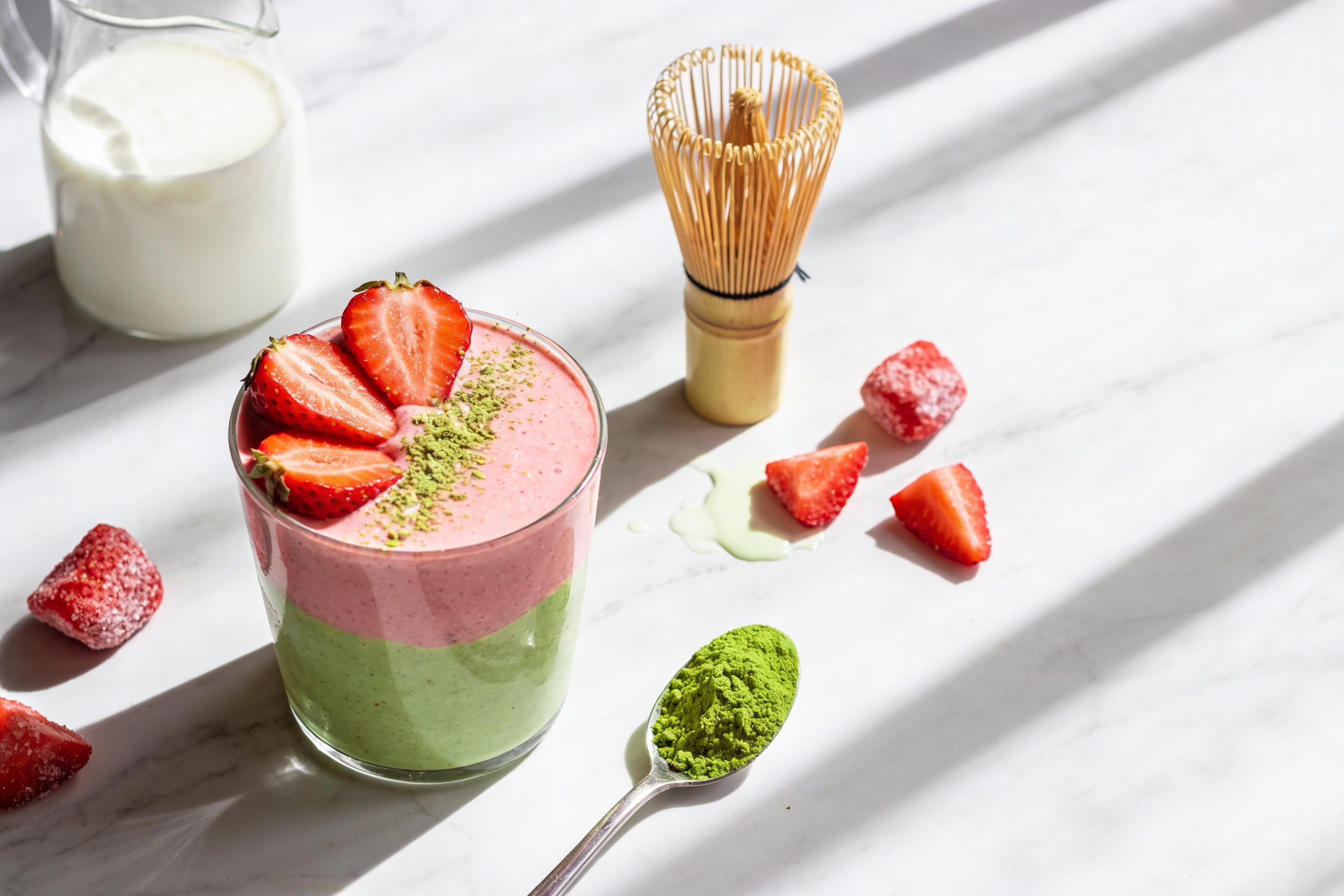 Strawberry Matcha Breakfast Smoothie That Powers Mornings