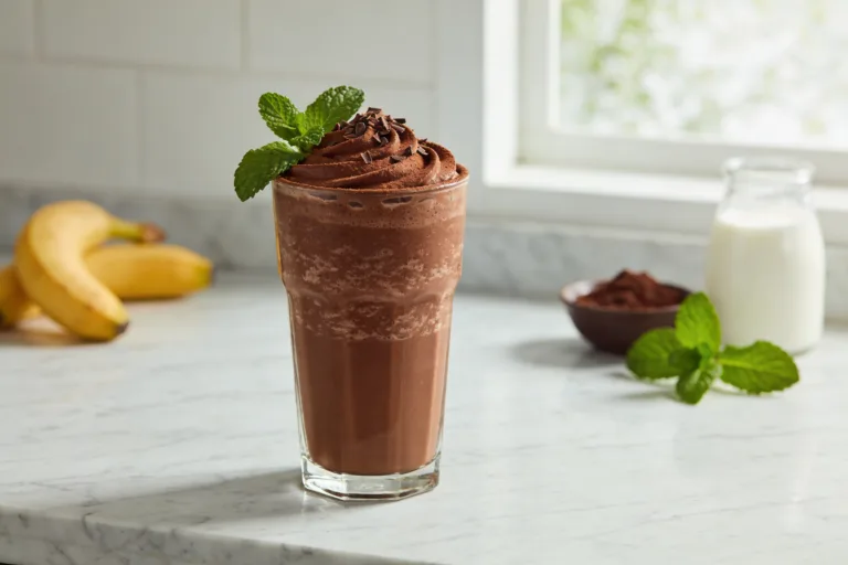 Chocolate Mint Breakfast Smoothie That Tastes Like Dessert