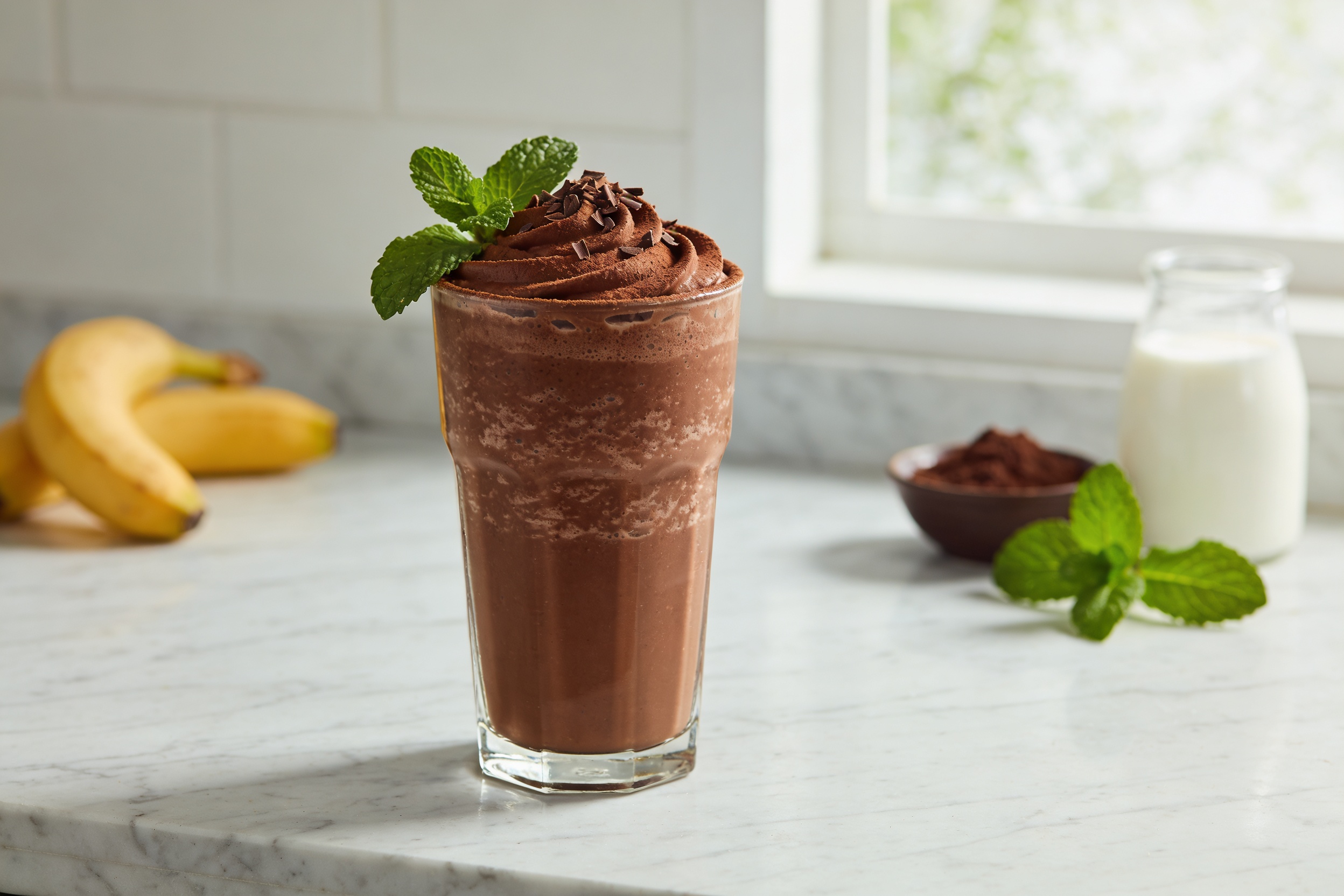 Chocolate Mint Breakfast Smoothie That Tastes Like Dessert