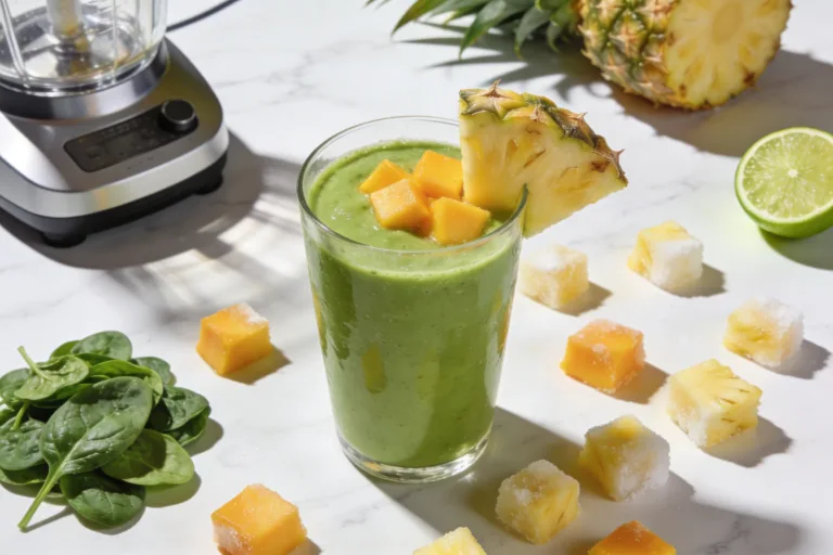 Pineapple Mango Green Breakfast Smoothie That Slaps