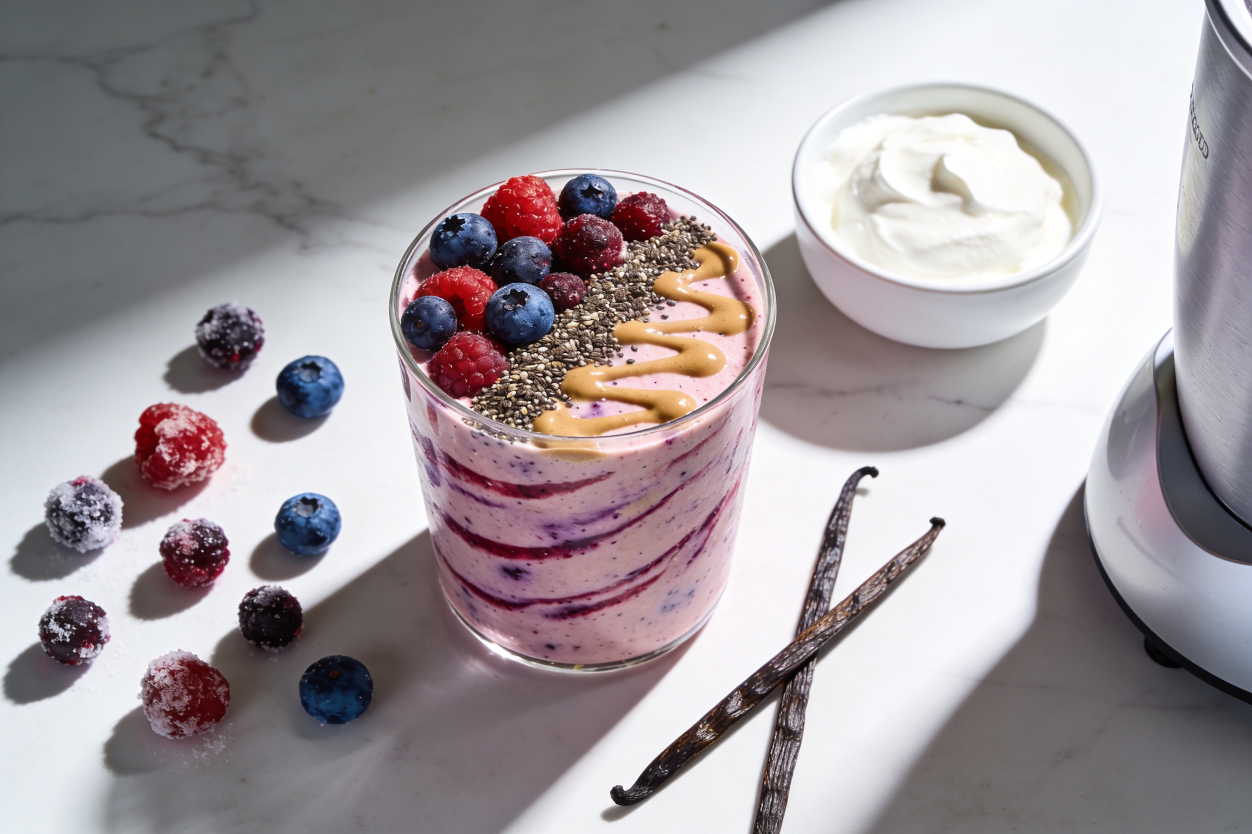 Vanilla Berry Breakfast Smoothie That Tastes Like Dessert