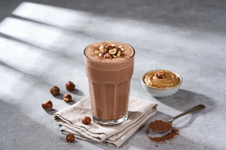 Chocolate Hazelnut Breakfast Smoothie That Tastes Like Nutella