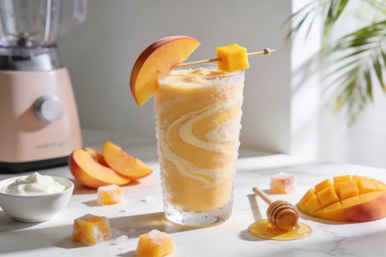 Peach Mango Breakfast Smoothie That Tastes Like Vacation