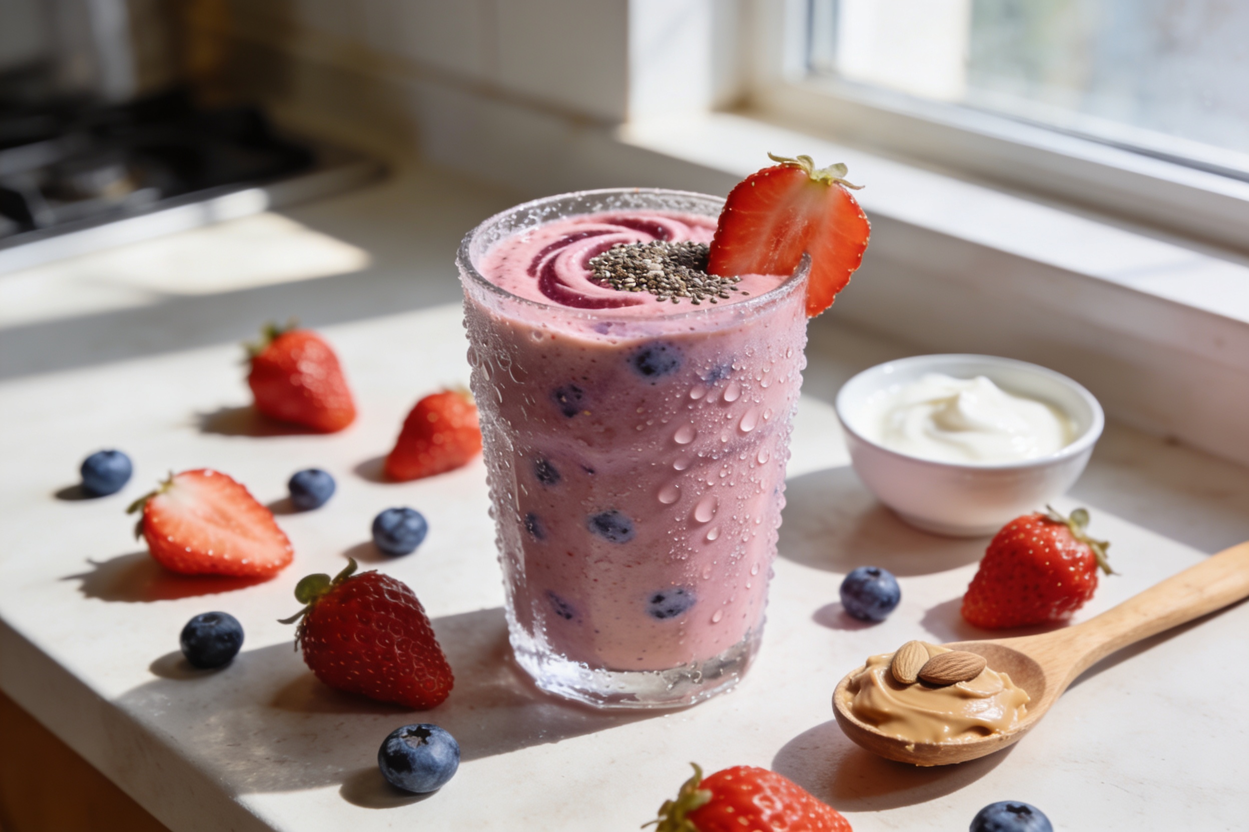 Strawberry Blueberry Breakfast Smoothie That Actually Slaps