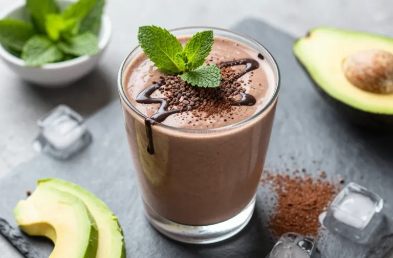 Chocolate Mint Keto Dessert Smoothie That Tastes Like Cake