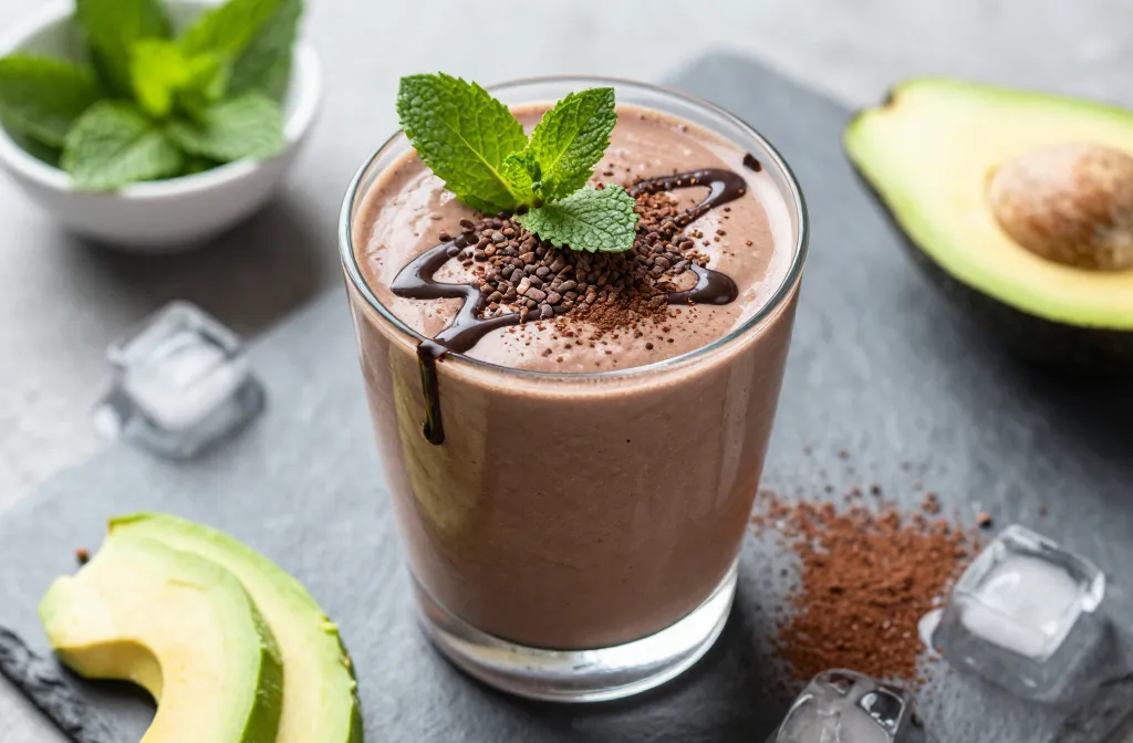 Chocolate Mint Keto Dessert Smoothie That Tastes Like Cake