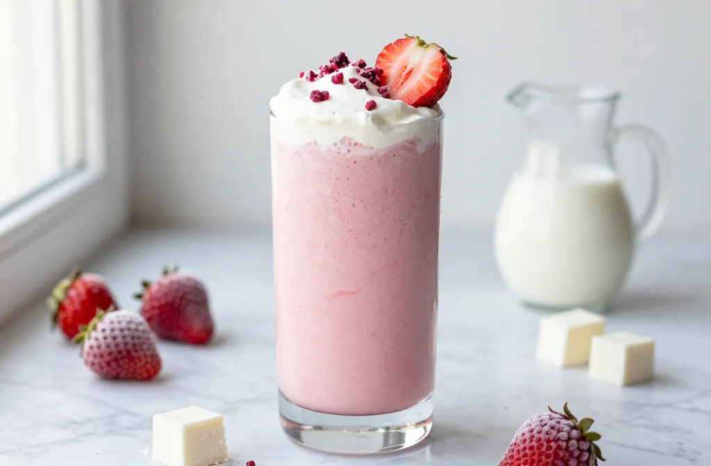 Strawberry Cheesecake Keto Smoothie That Tastes Like Dessert
