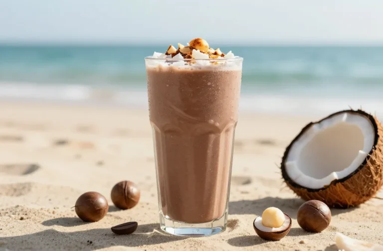 Chocolate Coconut Macadamia Keto Smoothie Beach Bliss