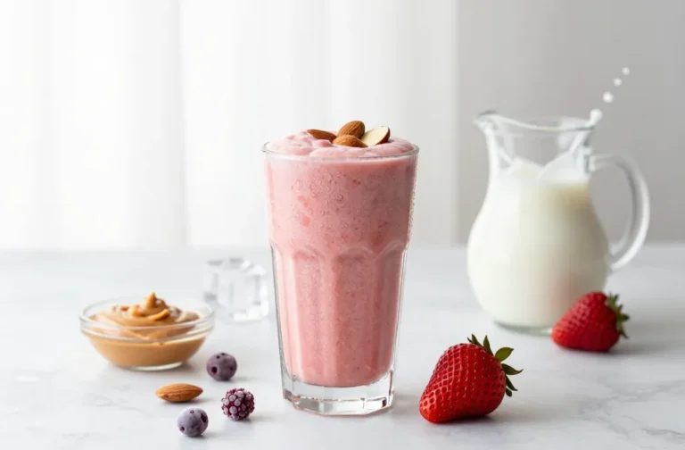 Strawberry Almond Cream Keto Smoothie That Tastes Like Dessert