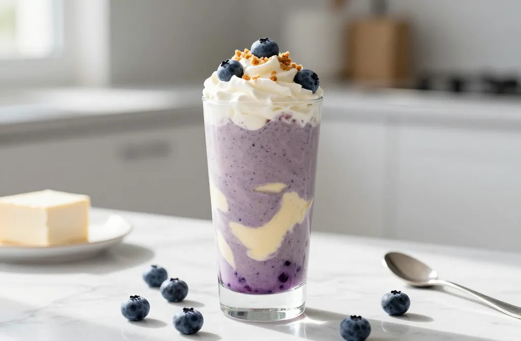 Blueberry Cheesecake Keto Smoothie That Tastes Like Dessert