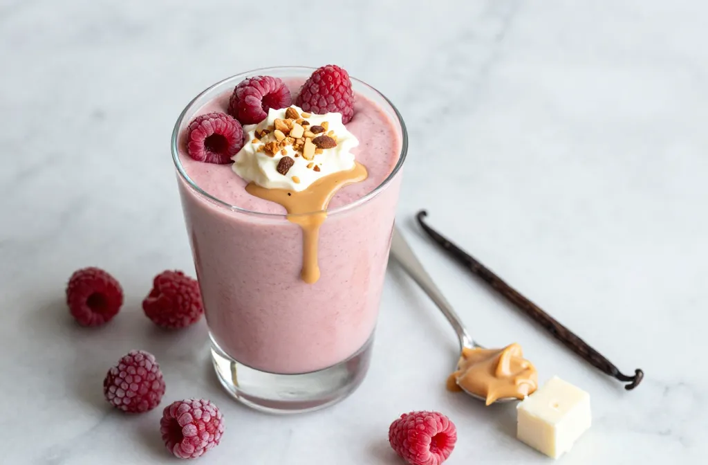 Crave-Worthy Raspberry Almond Cheesecake Keto Smoothie