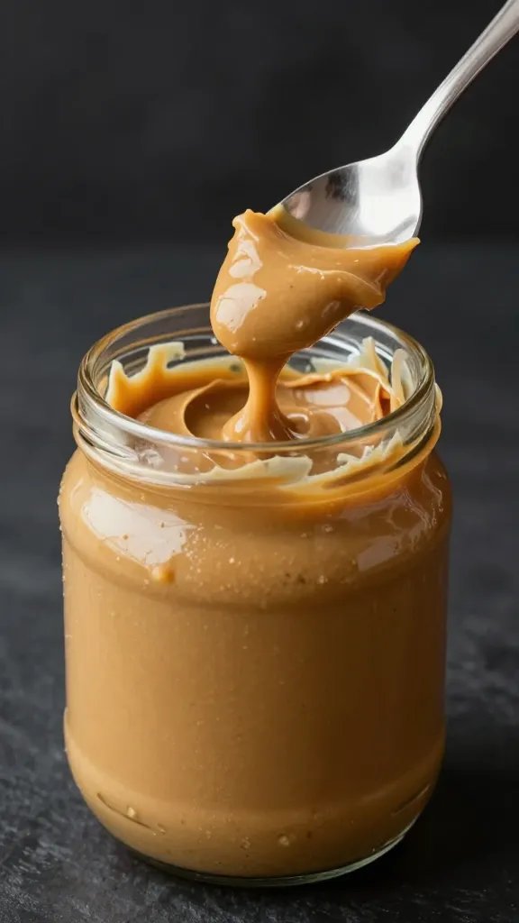 spoonful of creamy unsweetened almond butter, studio lighting
