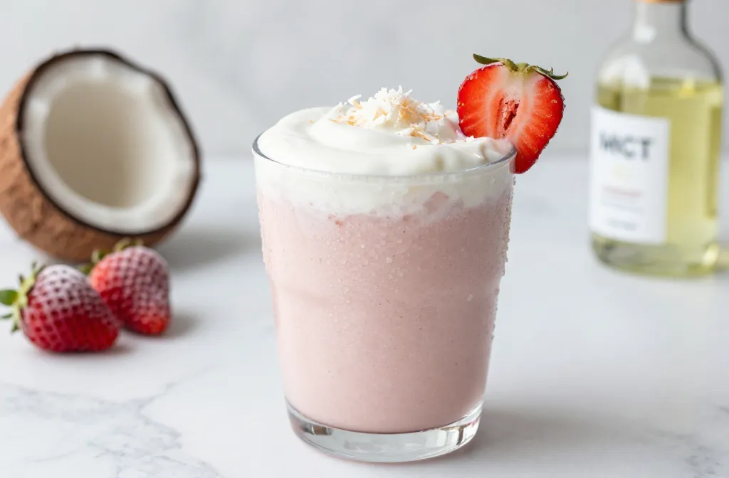 Strawberry Coconut Cream Keto Smoothie That Slaps