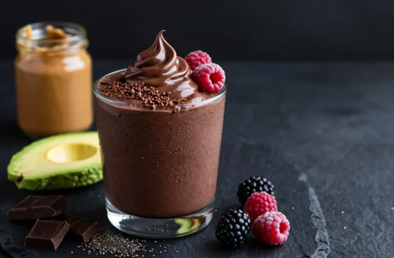 Dark Chocolate Berry Keto Smoothie That Tastes Like Dessert