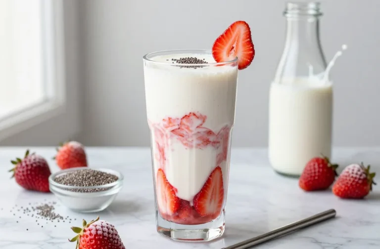 Strawberry Vanilla Swirl Keto Smoothie Milkshake Magic