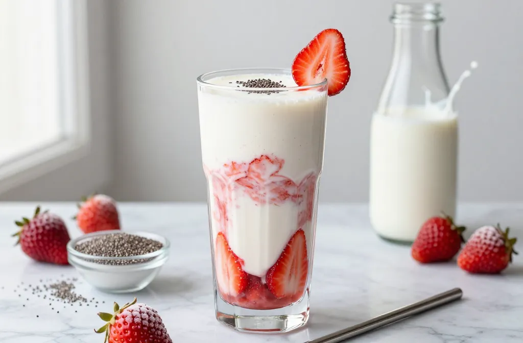Strawberry Vanilla Swirl Keto Smoothie Milkshake Magic