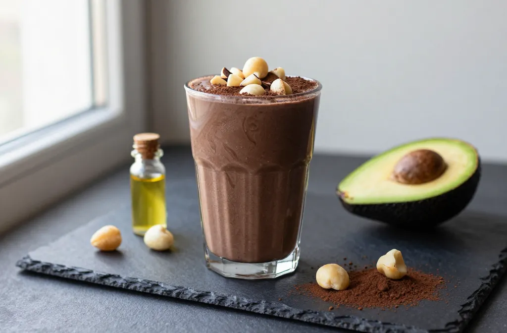 Chocolate Macadamia Keto Smoothie That Tastes Like Dessert