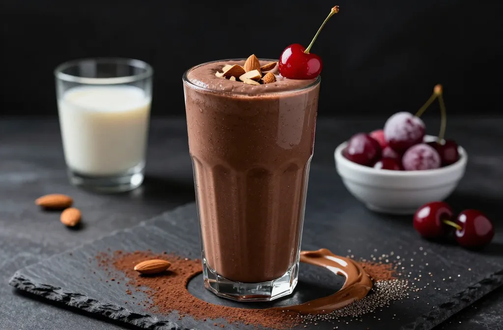 Chocolate Cherry Almond Keto Smoothie That Tastes Naughty