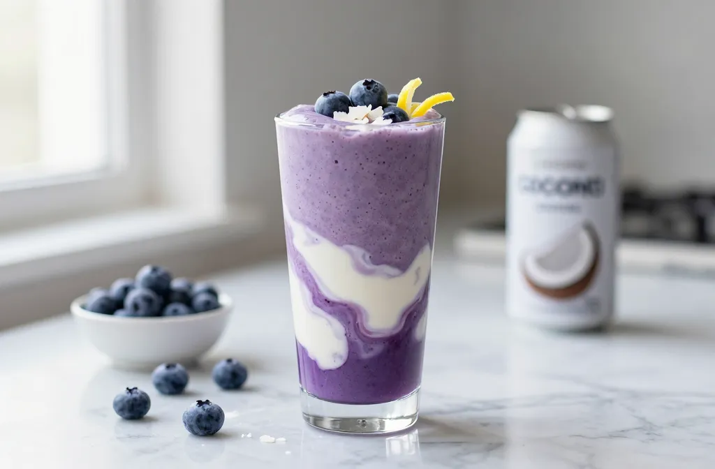 Blueberry Coconut Swirl Keto Smoothie That Tastes Like Dessert