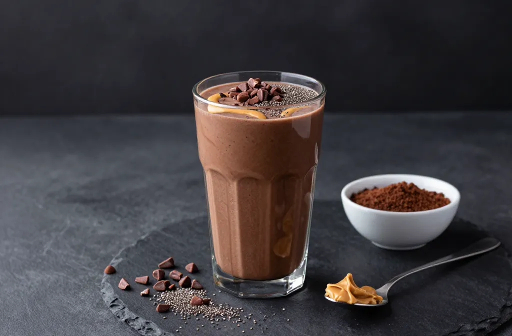 Irresistible Chocolate Peanut Butter Crunch Keto Smoothie
