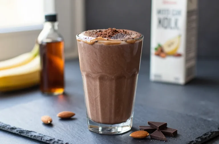 Chocolate Banana Almond Keto Smoothie That Tastes Like Dessert