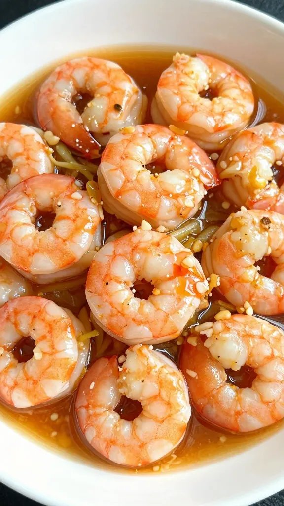 closeup bowl of keto shrimp stir-fry with garlic sauce