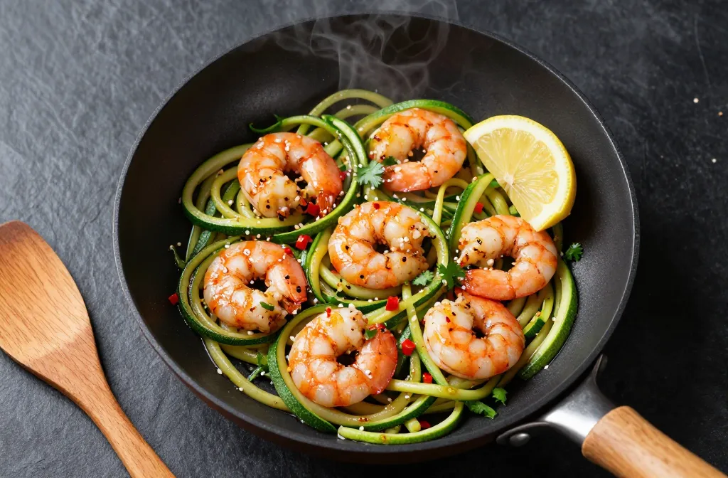 Weeknight Ninja Keto Shrimp & Zucchini Noodles Stir-Fry