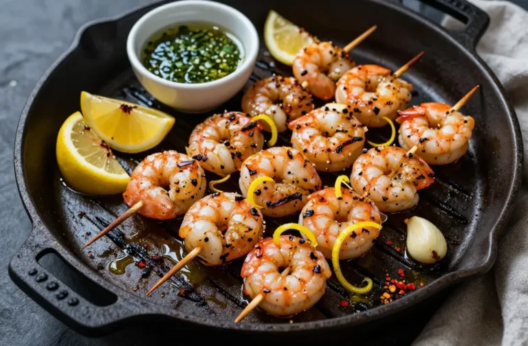 Lemon Garlic Keto Shrimp Skewers That Seriously Slap