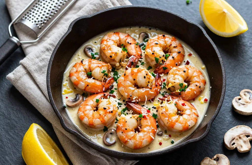 Weeknight Wow Keto Shrimp & Creamy Mushroom Sauce