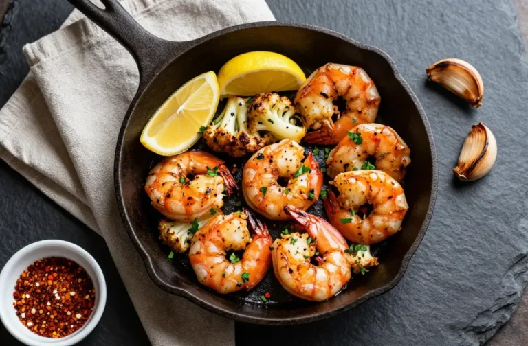 Keto Shrimp with Roasted Garlic Cauliflower That Slaps