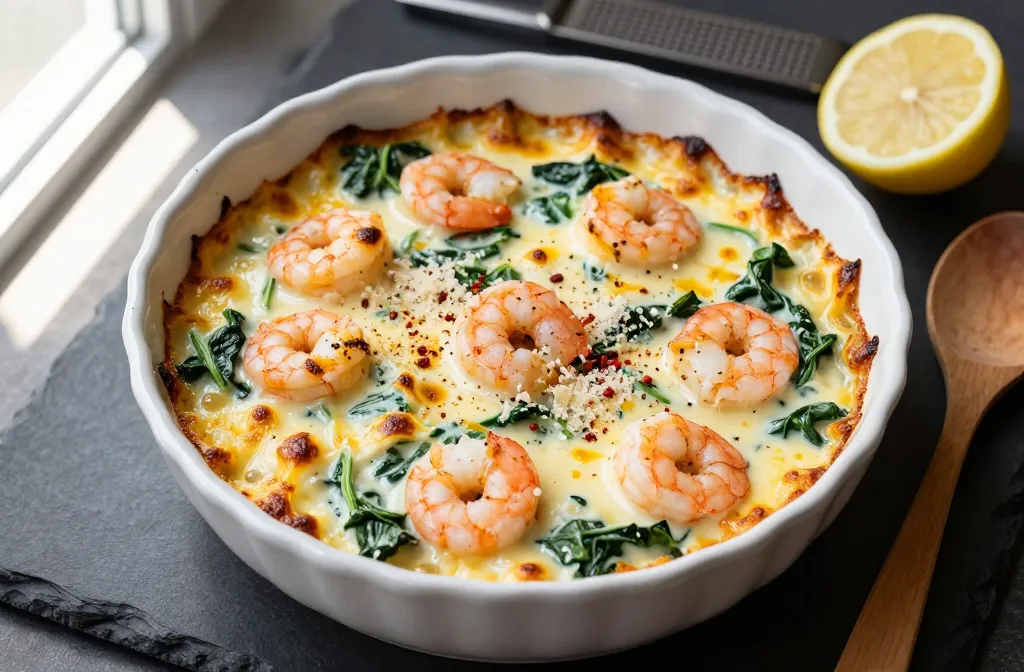 Keto Creamy Shrimp & Spinach Casserole That Slaps