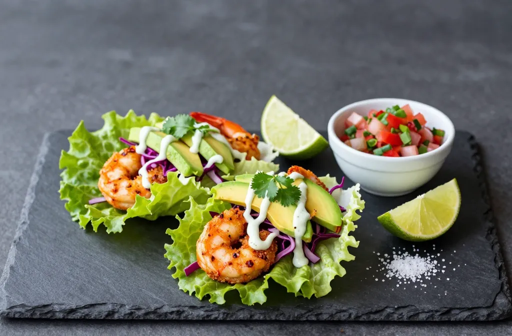 Crispy Keto Shrimp Tacos in Lettuce Wraps Tonight