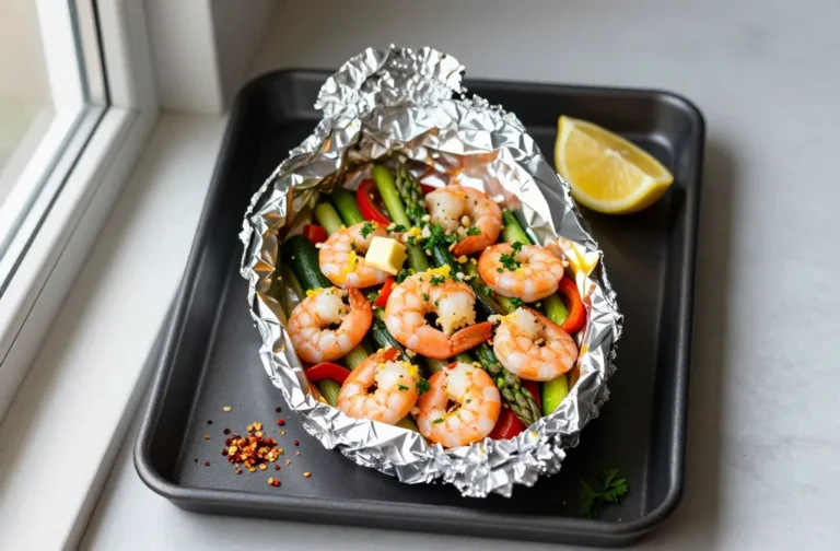 Keto Lemon Garlic Shrimp Foil Packets in 15 Minutes