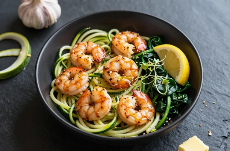 Keto Shrimp & Spinach Zoodle Bowl That Slaps Fast