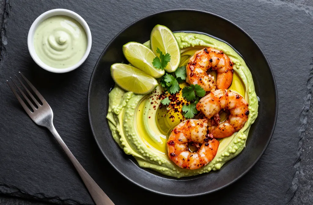 Keto Shrimp with Creamy Avocado Sauce in 20 Minutes