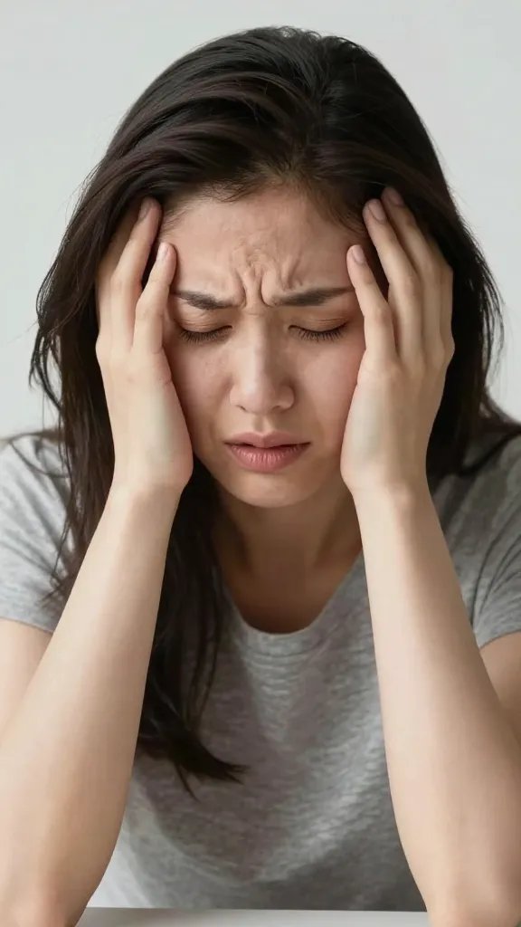 single woman’s hand on belly, deep-breath pose, soft light